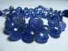159 / Cts - 8 inches Full Strand Natural Blue - TANZANITE - Trully Gorgeous High Quality - Smooth Polished Pear Briolett huge size - 5x7 - 8x13 mm - 57 pcs
